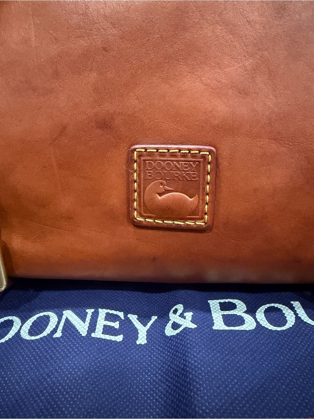 Dooney & Bourke Chestnut Brown Leather Satchel with Crossbody Strap - Picture 3 of 16